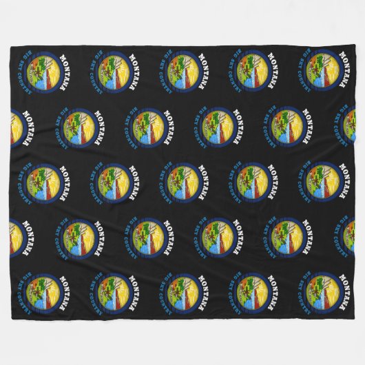 MONTANA BIG SKY State FLAG Fleecedecke (Vorderseite (Horizontal))