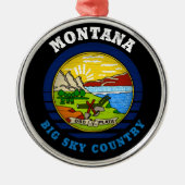 MONTANA BIG SKY State FLAG Ornament Aus Metall (Vorne)