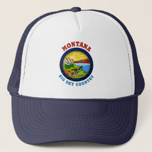 MONTANA BIG SKY STATE FLAG TRUCKER HAT TRUCKERKAPPE