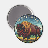 Montana Bison Magnet (Vorderseite/Rückseite)