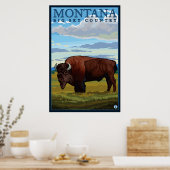 Montana - Bison Poster (Küche)