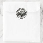 Montana Bison Runder Aufkleber (Tasche)