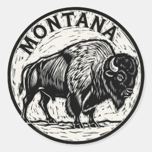 Montana Bison Runder Aufkleber