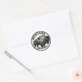 Montana Bison Runder Aufkleber (Umschlag)