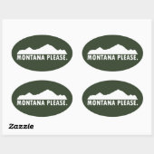 Montana Bitte Ovaler Aufkleber (Blatt)