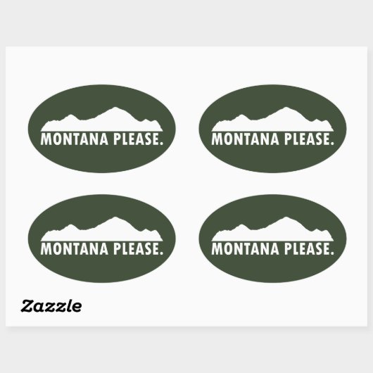 Montana Bitte Ovaler Aufkleber (Blatt)