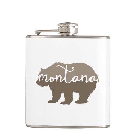 Montana-Braunbärflasche Flachmann (Vorderseite)