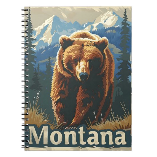Montana Brown Bear Grizzly Notizblock (Vorderseite)