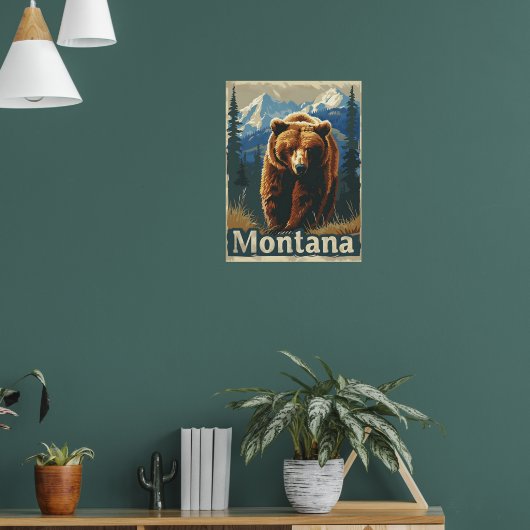 Montana Brown Bear Grizzly Poster (Wohnzimmer 1)