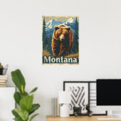 Montana Brown Bear Grizzly Poster (Heimbüro)