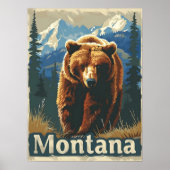 Montana Brown Bear Grizzly Poster (Vorne)