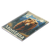 Montana Brown Bear Vintag Notizblock (Linke Seite)