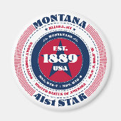 Montana Circle Typografie Souvenir Magnet (Vorne)