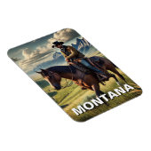 Montana Cowboy auf einem Pferd Magnet (Rechte Seite)