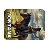 Montana Cowboy auf einem Pferd Magnet (Horizontal)