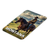 Montana Cowboy auf einem Pferd Magnet (Linke Seite)