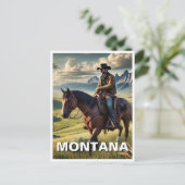 Montana Cowboy auf einem Pferd Postkarte (Stehend Vorderseite)
