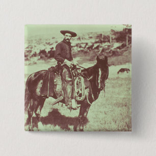 Montana-Cowboy, c.1880 (b/w Foto) Button