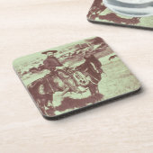 Montana-Cowboy, c.1880 (b/w Foto) Getränkeuntersetzer (Linke Seite)