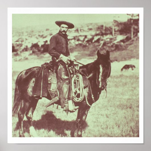 Montana Cowboy, c.1880 (b/w Foto) Poster (Vorne)