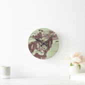 Montana-Cowboy, c.1880 (b/w Foto) Runde Wanduhr (Zuhause)