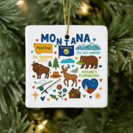 Montana Custom Family Trip Christmas Keramikornament