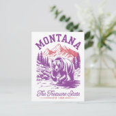 Montana Der Staat der Schatzkammer Est. 1889 Bär Postkarte (Stehend Vorderseite)