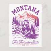 Montana Der Staat der Schatzkammer Est. 1889 Bär Postkarte (Vorderseite)
