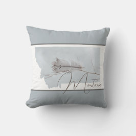 Montana Dusty Blue mit grauer Feder Kissen