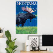 Montana - Elch Poster (Heimbüro)