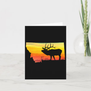 Montana-Elchjäger-Vater Vintage Retro Sonne Bogen Karte