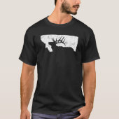 Montana Elk Jagd Bull Elk MT Staat Form T-Shirt (Vorderseite)