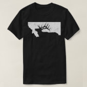 Montana Elk Jagd Bull Elk MT Staat Form T-Shirt (Design vorne)