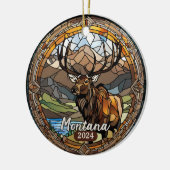 Montana Elk Mountain Keramik Ornament (Links)