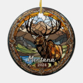 Montana Elk Mountain Keramik Ornament (Hinten)