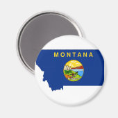 Montana Flag Karte Magnet (Vorderseite/Rückseite)