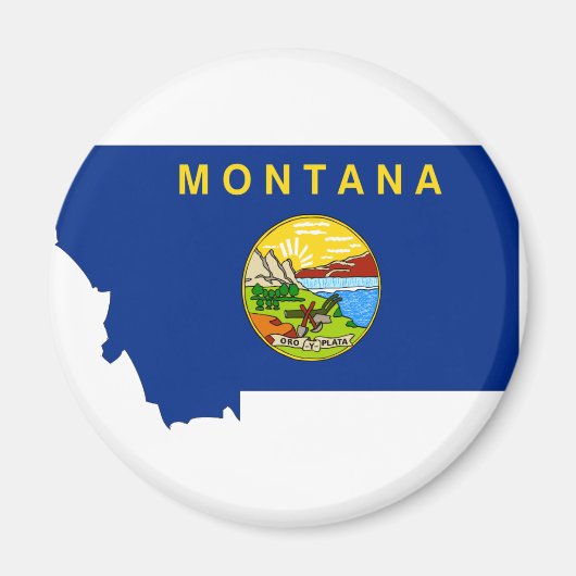 Montana Flag Karte Magnet (Vorne)