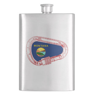 Montana Flag Klettersteig Carabiner Flachmann