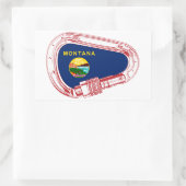 Montana Flag Klettersteig Carabiner Rechteckiger Aufkleber (Tasche)