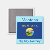 Montana Flag Magnet (Vorderseite/Rückseite)