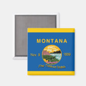 Montana Flag Magnet (Vorderseite/Rückseite)