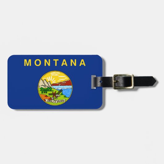 Montana-Flagge Gepäckanhänger (Vorderseite horizontal)