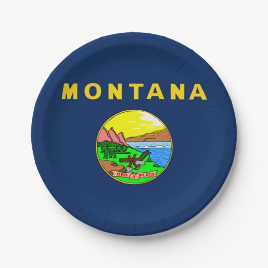 Montana-Flagge Pappteller (Vorderseite)