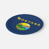 Montana-Flagge Pappteller (Schrägansicht)
