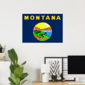 Montana-Flagge Poster (Heimbüro)