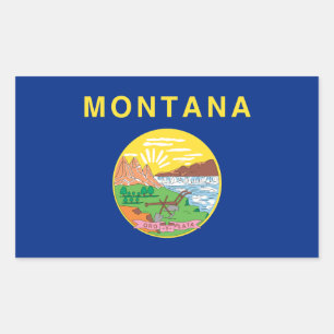 Montana-Flagge Rechteckiger Aufkleber