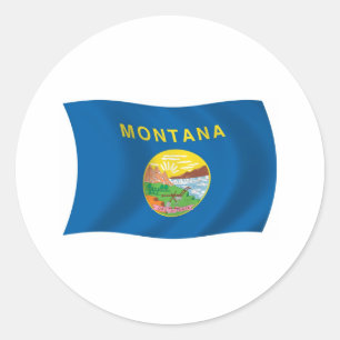Montana-Flaggen-Aufkleber Runder Aufkleber