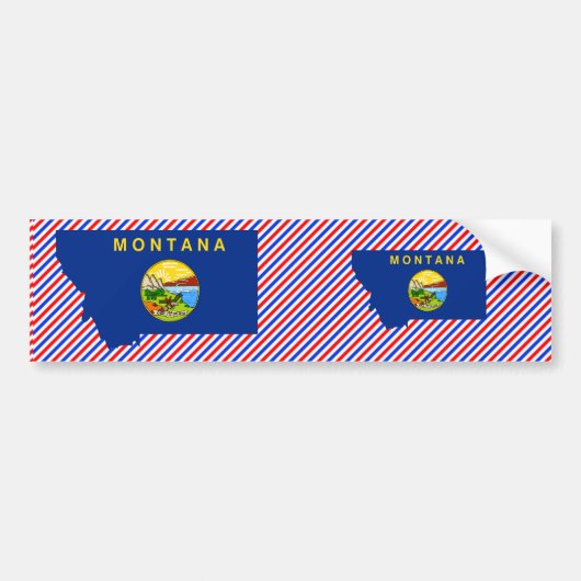 Montana-Flaggen-Karte Autoaufkleber (Vorne)