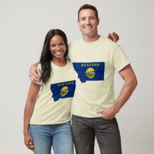 Montana-Flaggen-Karte T-Shirt