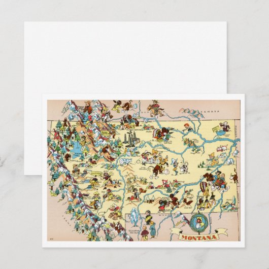 Montana Funny Map Postkarte (Vorne/Hinten)